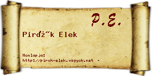 Pirók Elek névjegykártya
