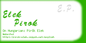elek pirok business card