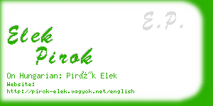 elek pirok business card